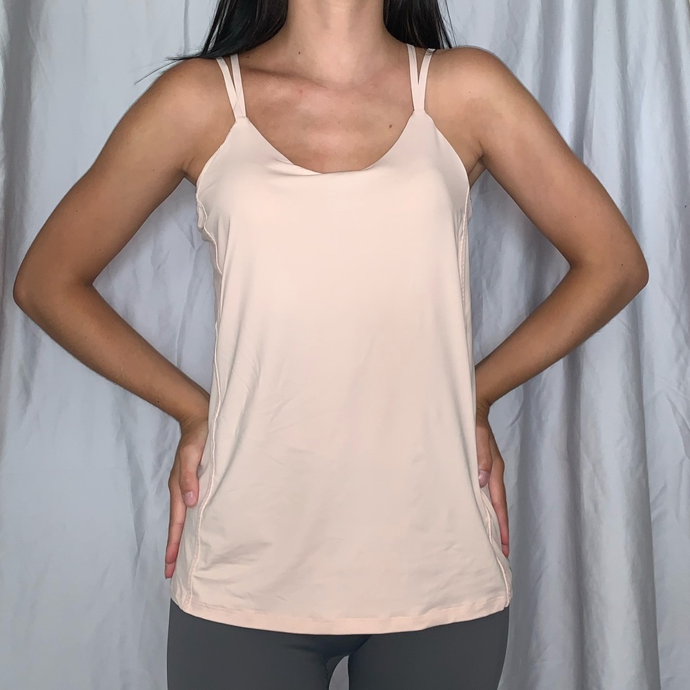 Athleta Blush Peach Double-Strap Performance Tank
